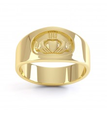 Ladies and Gents Gold Contemporary Claddagh Ring