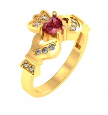 Mo Chroi Ladies Diamond Claddagh Ring
