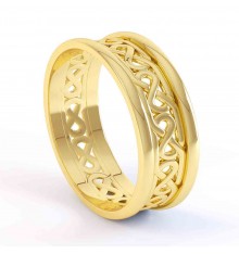 Ladies Gold Celtic Wedding Band