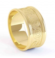 Gents Gold Celtic Wedding Band