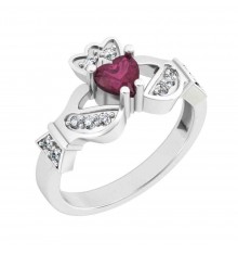 Mo Chroi Ladies Diamond Claddagh Ring