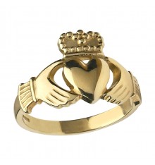 Gents Heavy Gold Claddagh Ring