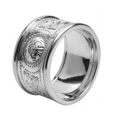 White Gold Celtic Ring 12mm