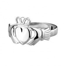 Ladies White Gold Claddagh Ring